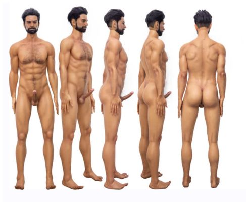 Cánh tay mạnh mẽ cơ bắp 176cm Silicone nam tình yêu tình dục búp bê-MARCY
